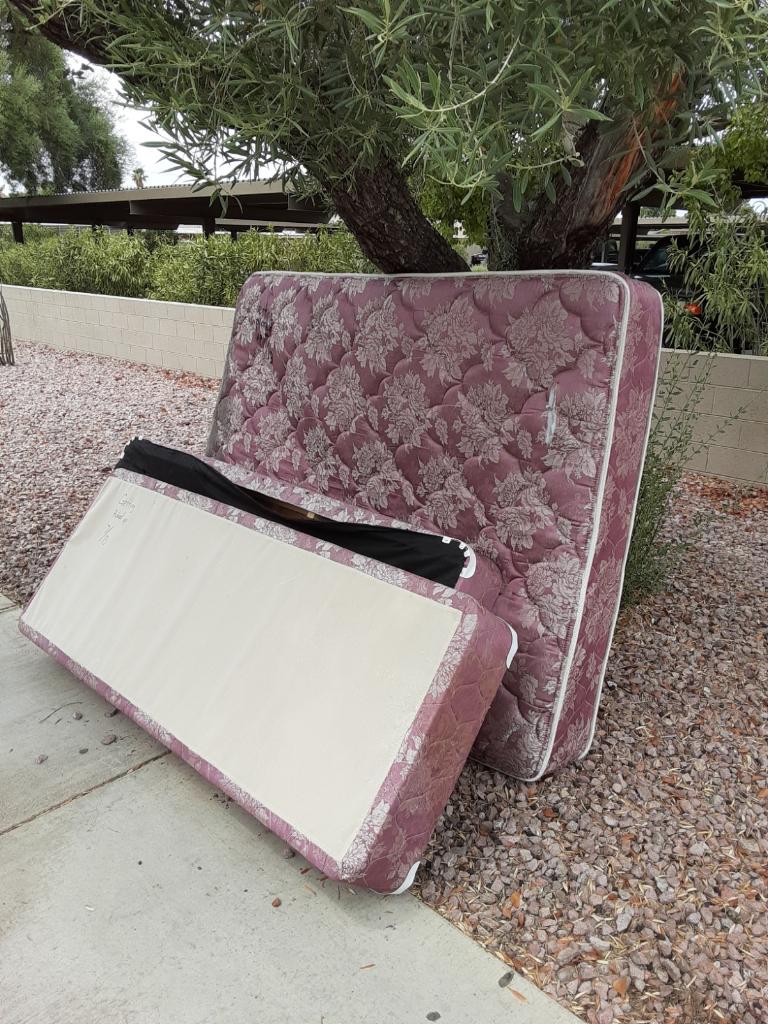Mattress at curbside for pickup