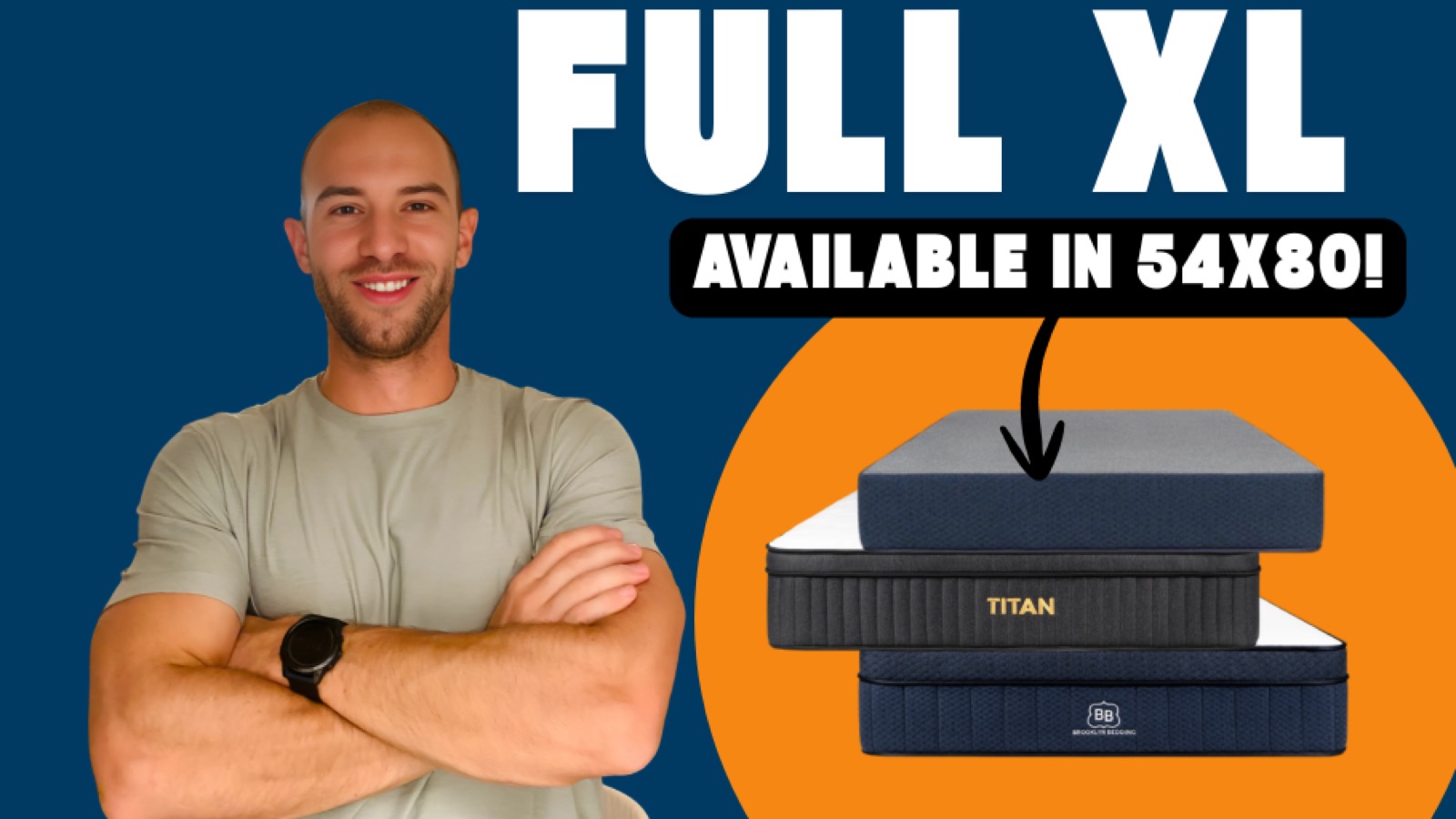 Full XL mattress size comparison showing the 54x80 dimensions