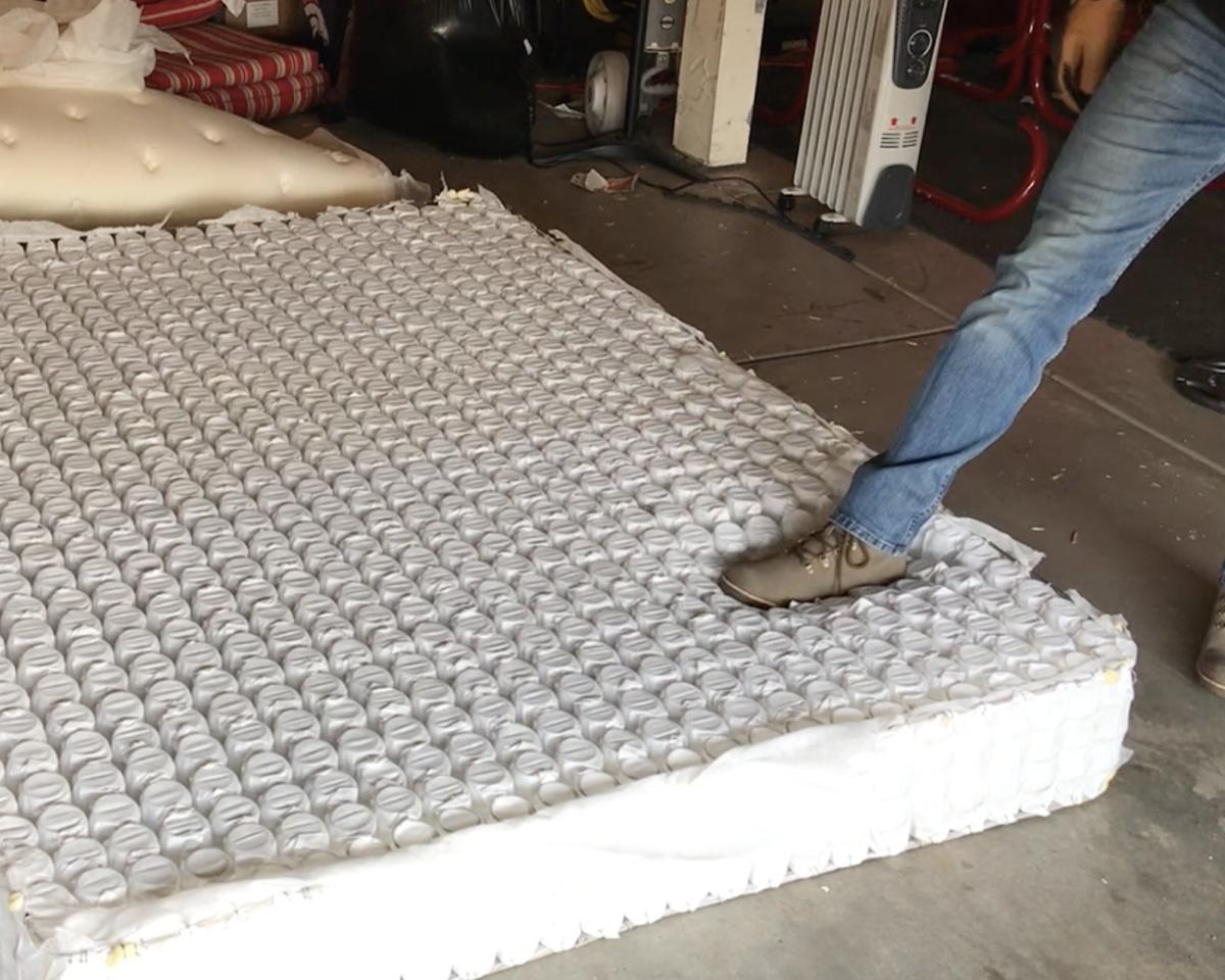 A failing spring unit from a cheap mattress