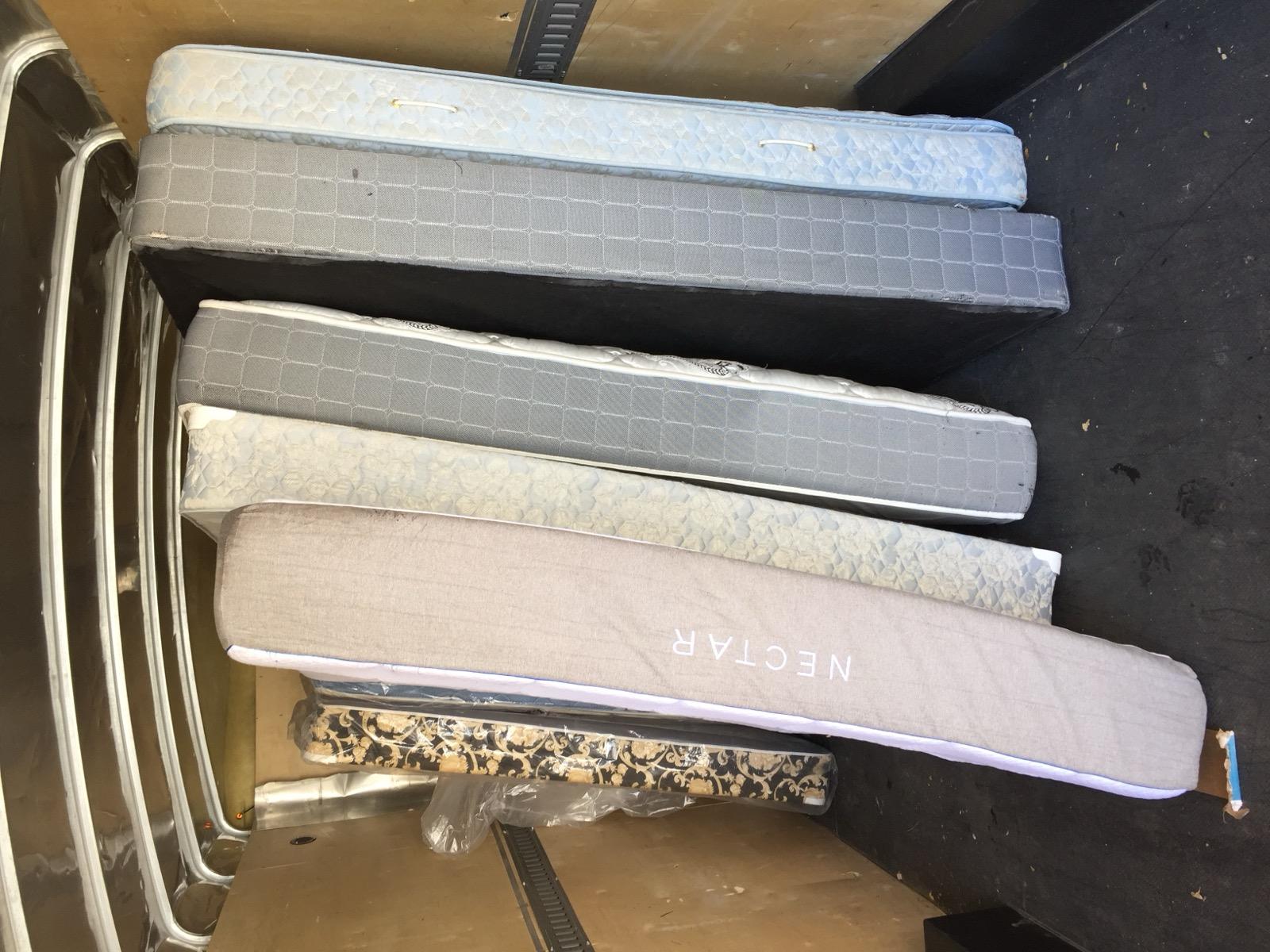 Mattresses loaded for recycling